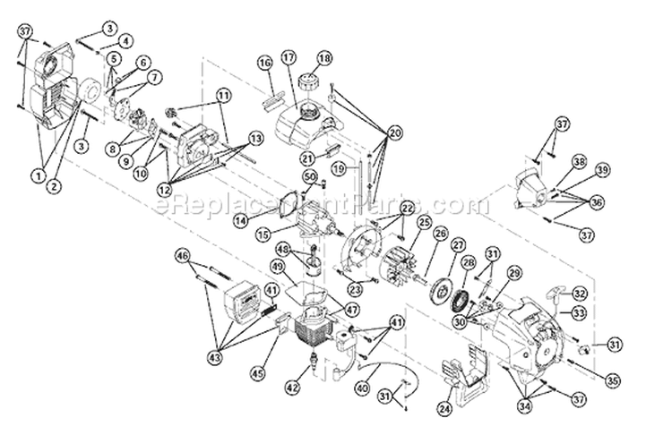 Page B Diagram and Parts List for 41ADY40G401 Yard Man Trimmer